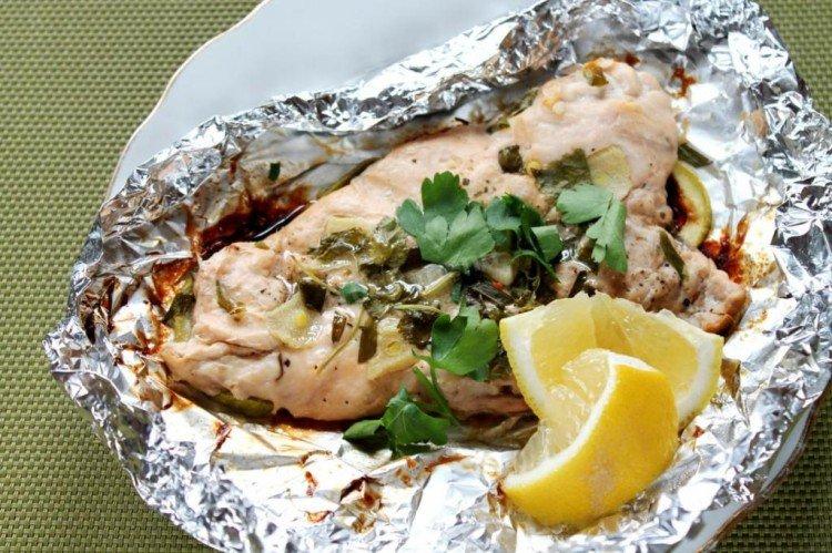 Горбуша с цуккини