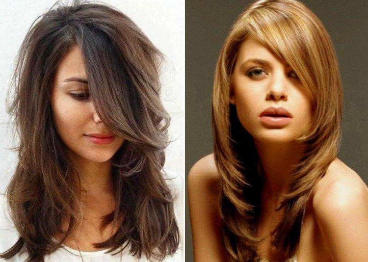 Лесенка на средние волосы