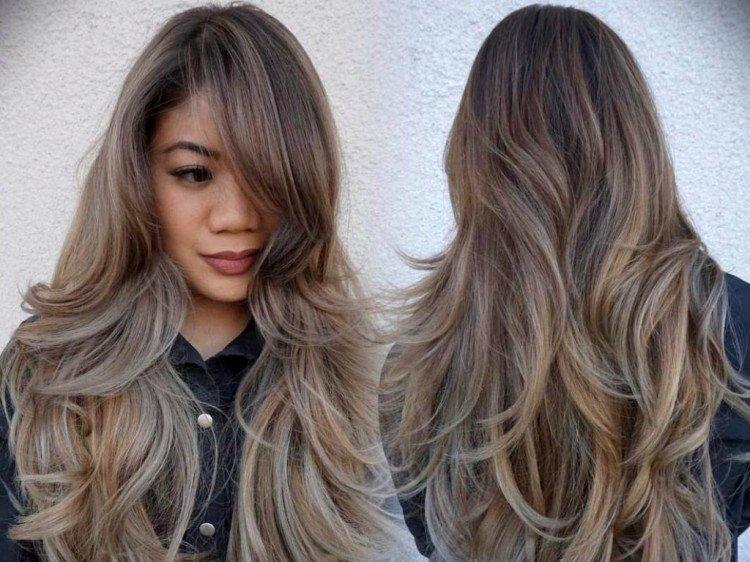 Лесенка с подкручиванием кончиков