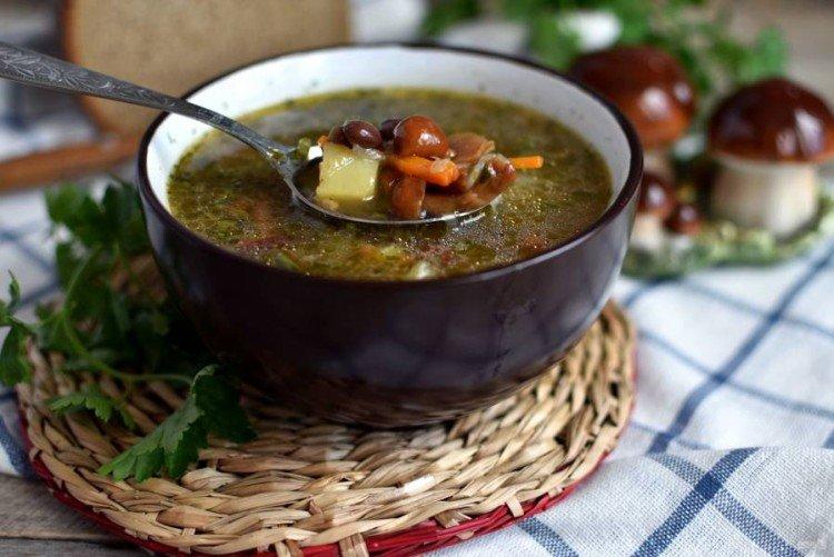 Суп из красной фасоли на грибном бульоне