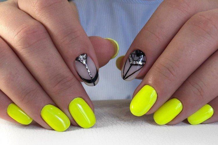 Желтый маникюр