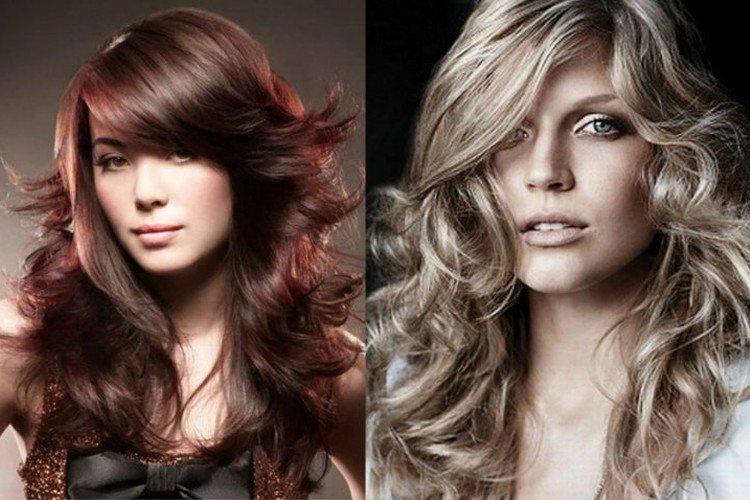 Каскад на волнистых волосах