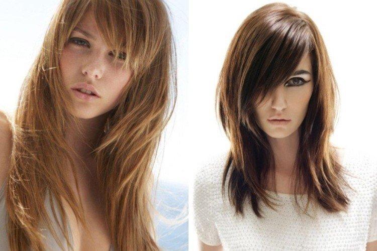 Стрижка каскад с пышной челкой