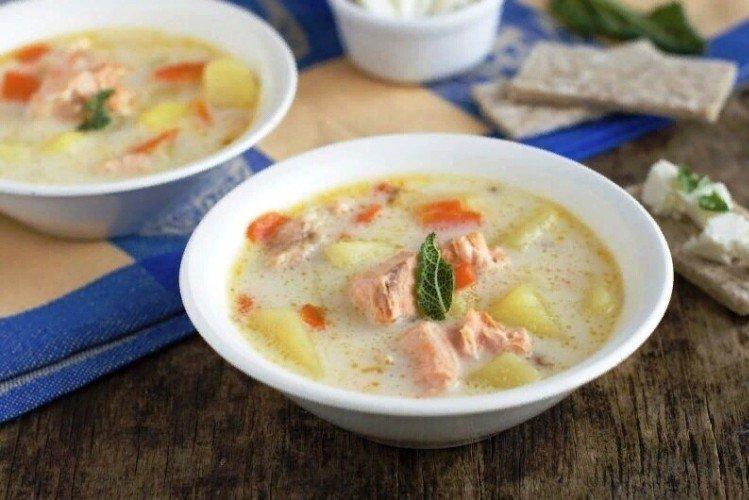 Сырный суп с тунцом