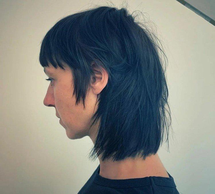 Маллет на прямых волосах