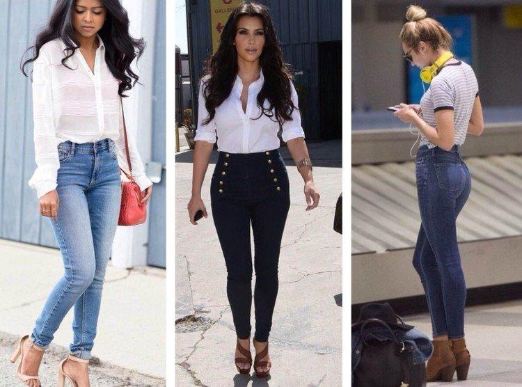 Джинсы с завышенной талией