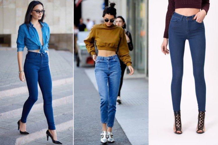 Джинсы с завышенной талией