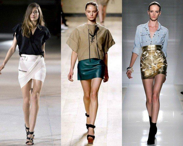 Модные кожаные юбки 2021 - фото и идеи