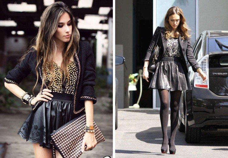 Кожаная юбка-солнце