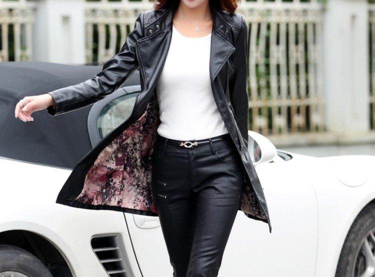 Кожаные брюки с кожей