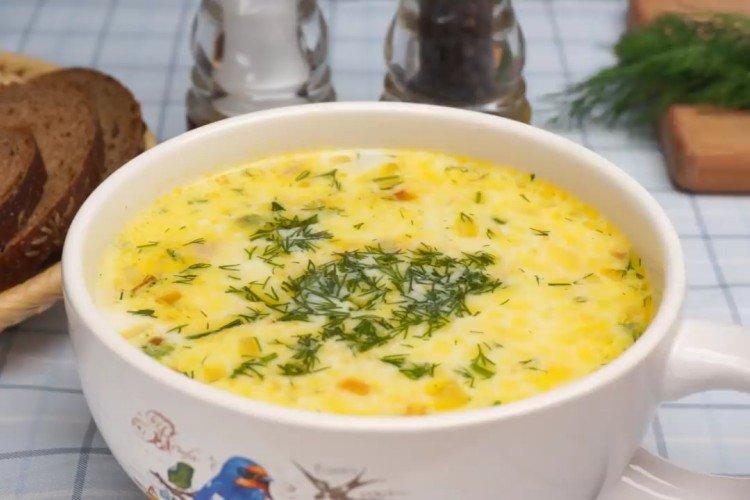 Сырный суп со свининой