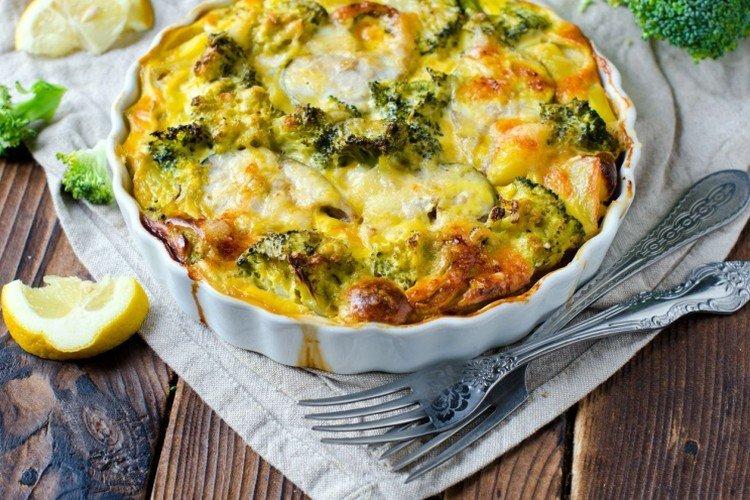 Брокколи с баклажанами