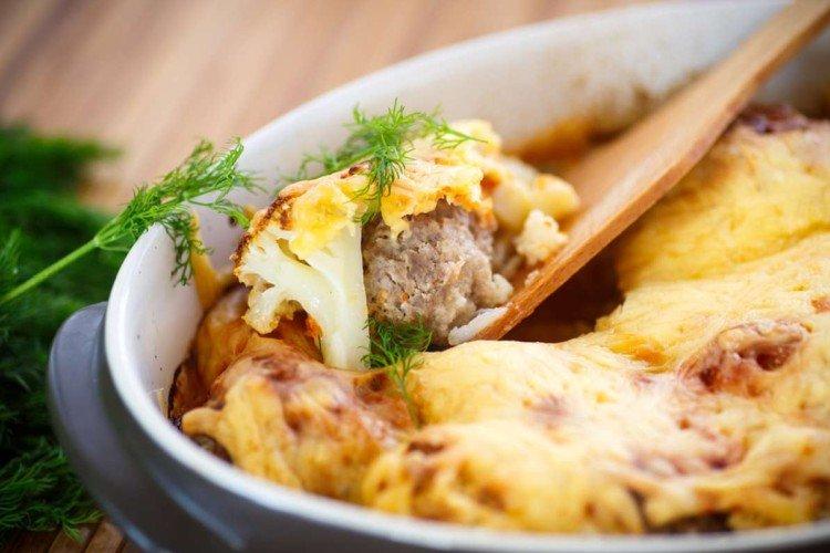 Цветная капуста с фаршем