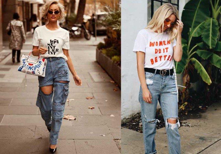 Модные женские футболки 2021 - фото