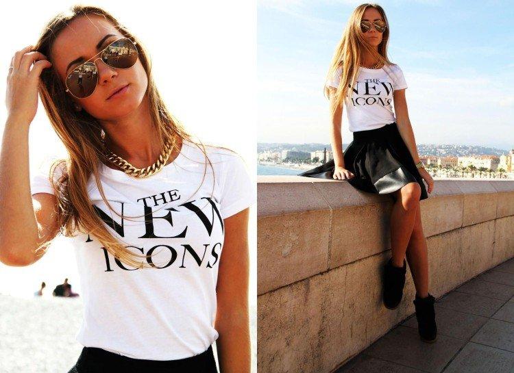 Модные женские футболки 2021 - фото
