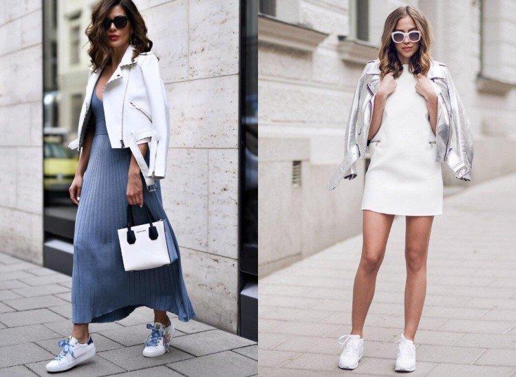 Платье с кроссовками или кедами - фото