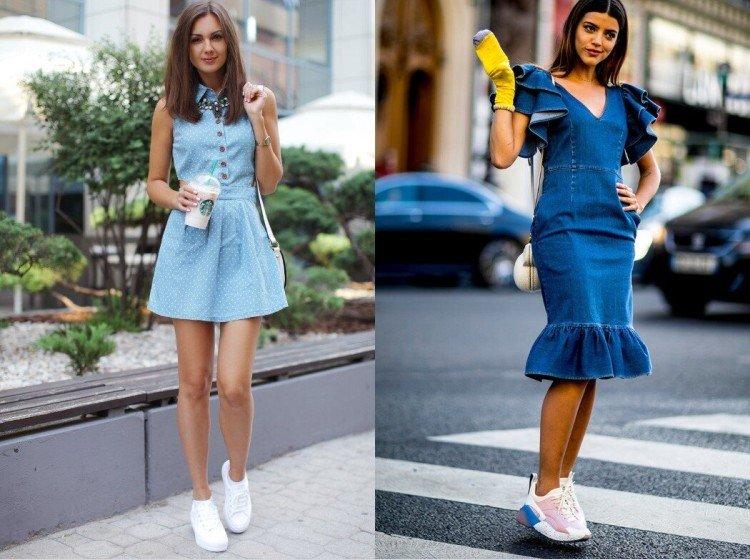 Платье с кроссовками или кедами - фото