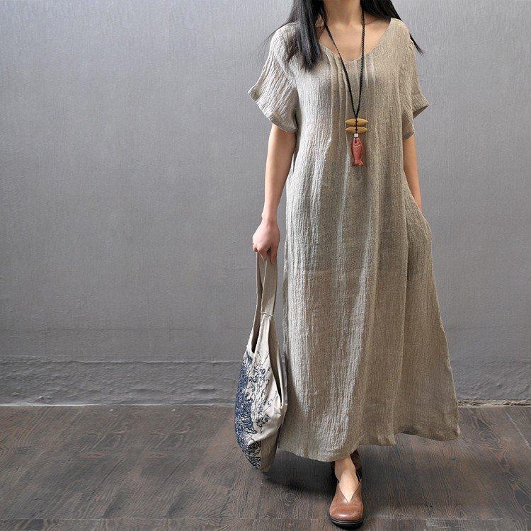 Льняные платья в стиле бохо