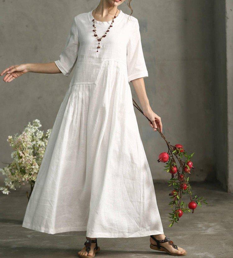 Льняные платья в стиле бохо