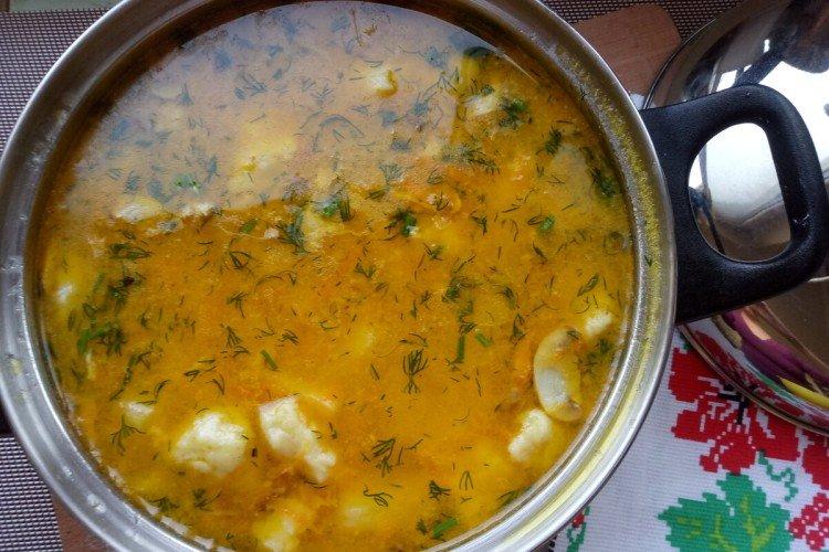 Грибной суп с галушками