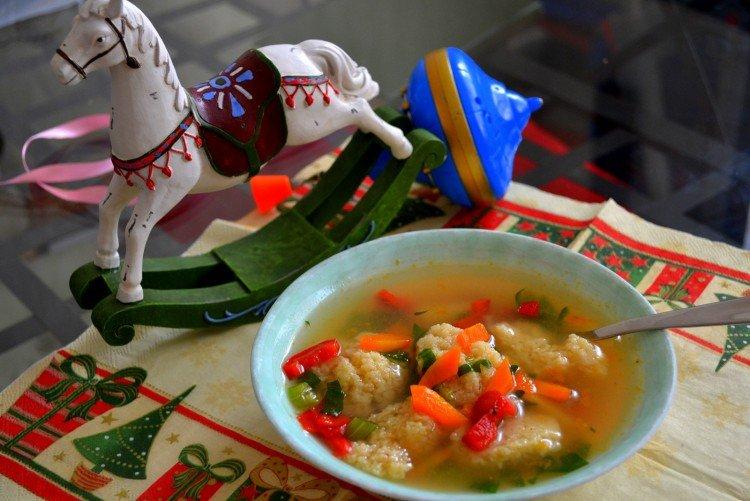 Овощной суп с галушками