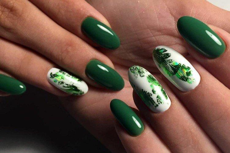 Зеленый летний маникюр