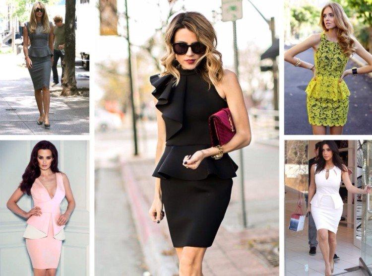 Платье с баской