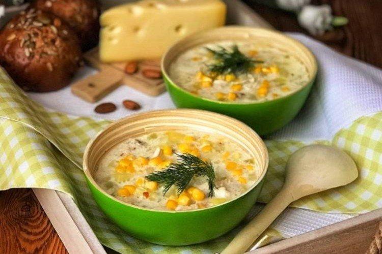 Сливочный суп с кукурузой