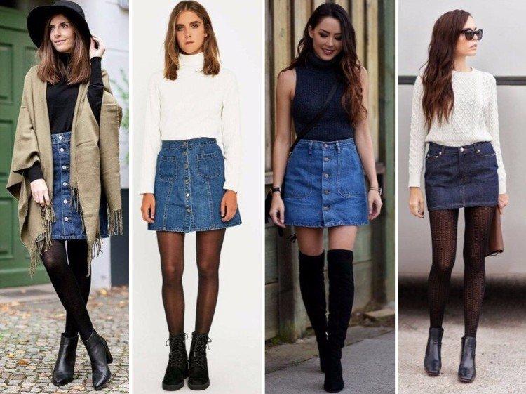 Модные джинсовые юбки 2021 - фото