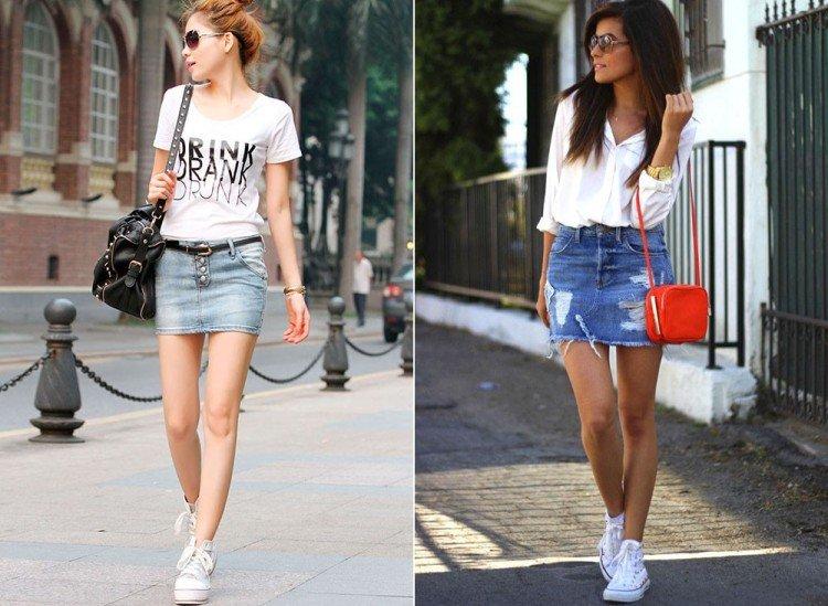 Джинсовые мини-юбки