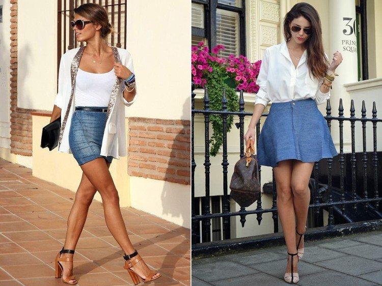 Джинсовые мини-юбки