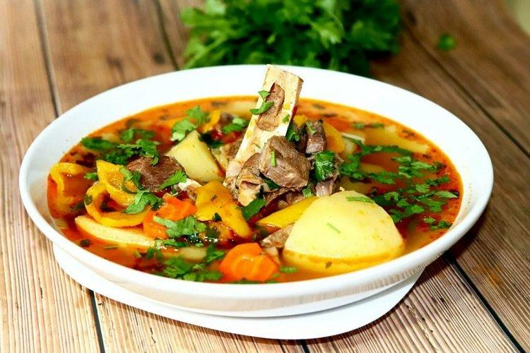 Шурпа с бараниной и курдючным салом