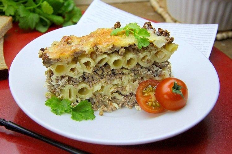 Запеканка с макаронами и фаршем