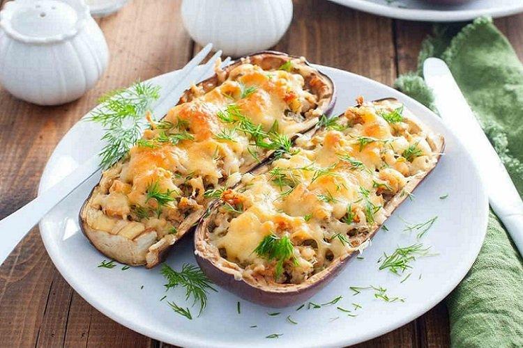 Баклажаны с сыром, зеленью и творогом