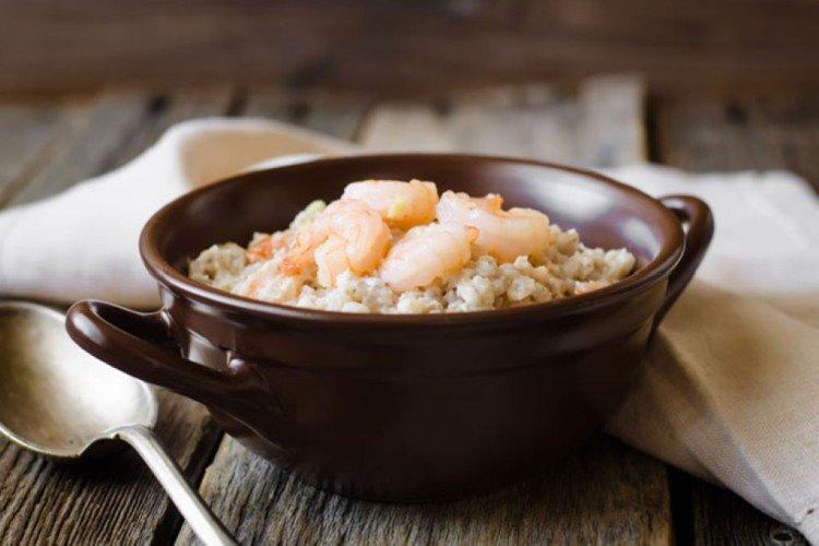 Перловая каша с креветками