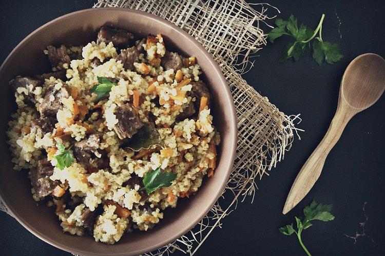 Каша из пшена с говядиной