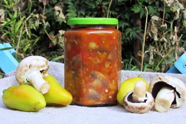 Салат из кабачков с грибами