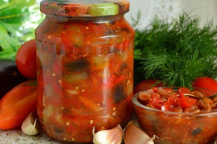 Салат из баклажанов с томатной пастой