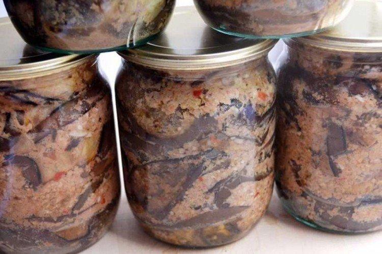 Салат из баклажанов с орехами на зиму