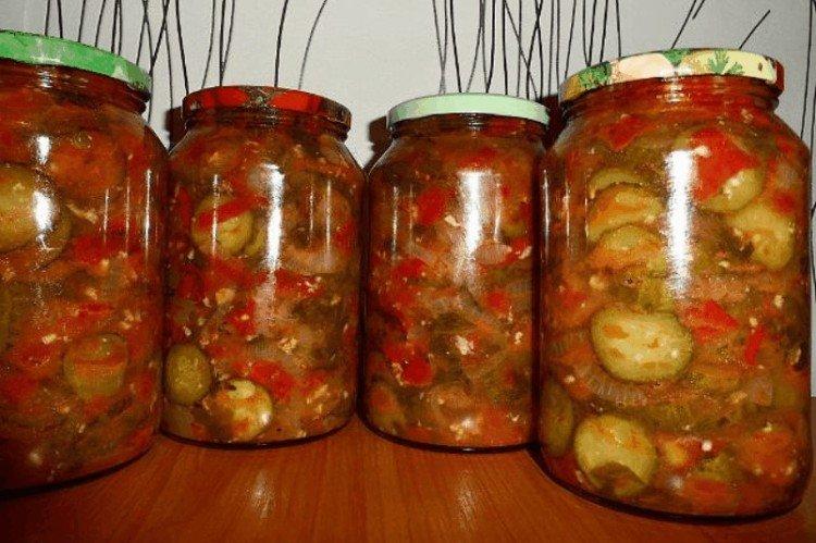 Салат на зиму из огурцов с грибами