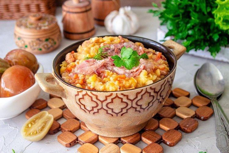 Гороховая каша с беконом