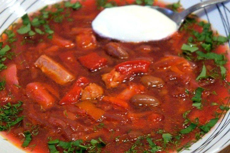Борщ криворожский с фасолью