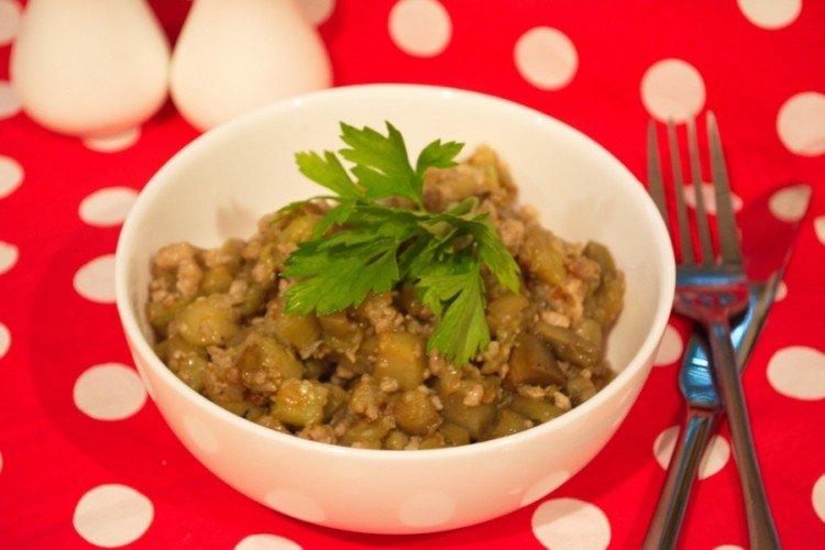 Соте из баклажанов с фаршем