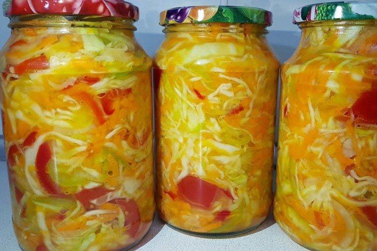 Салат из сладкого перца с капустой на зиму