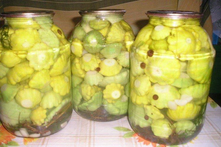 Патиссоны с кабачками на зиму