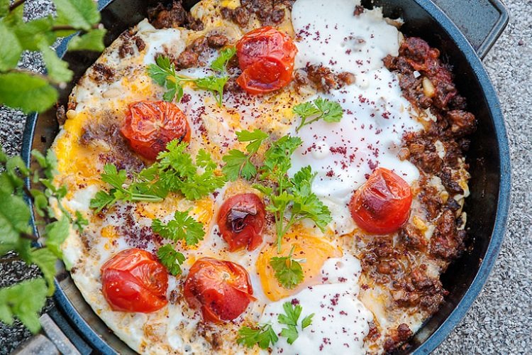 Шакшука с фаршем из индейки