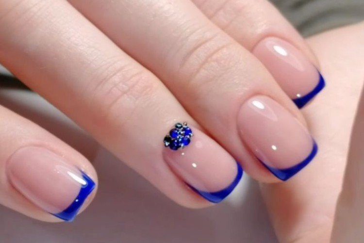 Осенний френч на короткие ногти