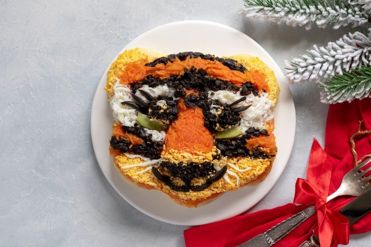 Салат «Тигр Оливье» на Новый год 2022