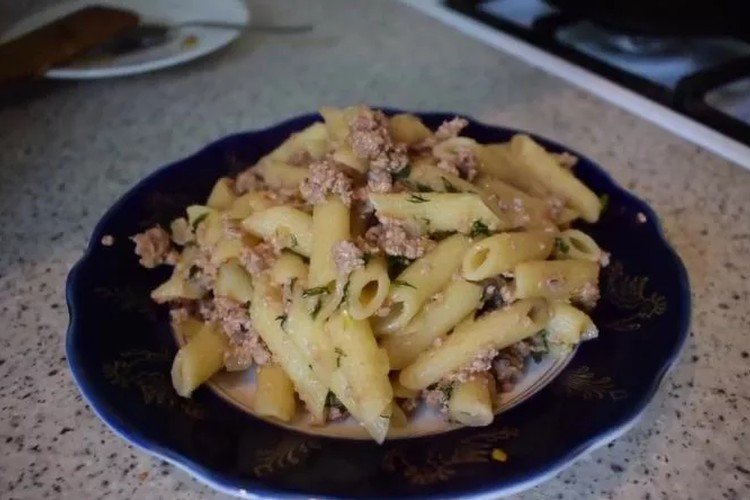 Макароны по-флотски с фаршем из индейки