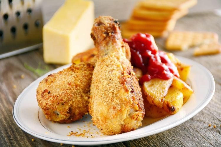 Куриные голени, запеченные в хрустящей панировке